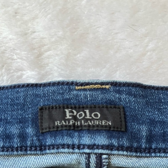 Vintage Polo Ralph Lauren Denim Midi Skirt Blue Button Front Size 12 - Picture 10 of 17